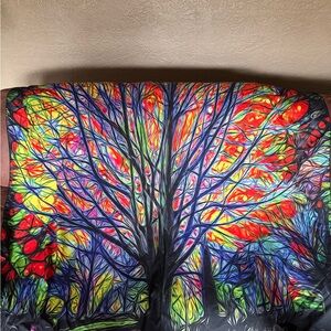 Vibrant Tree Art Tapestry
